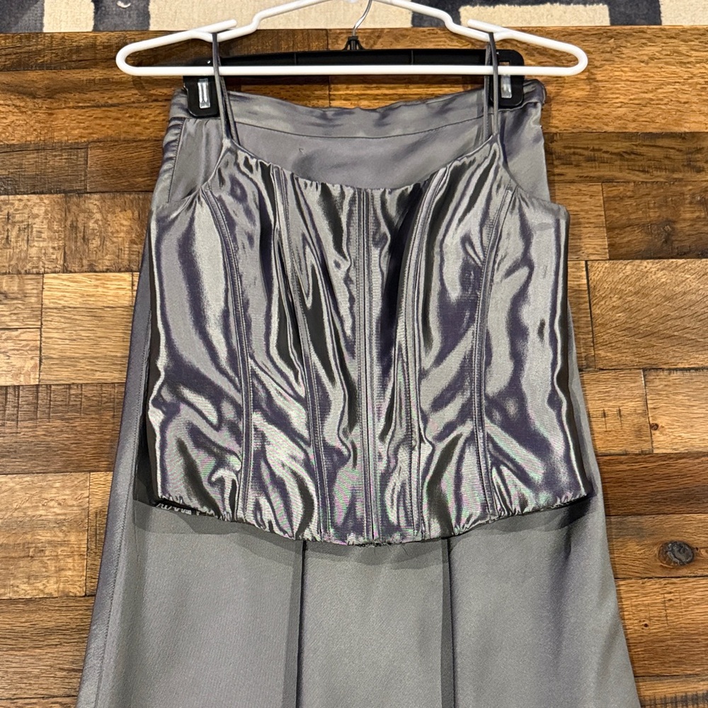 Michaelangelo Shimmering Silver Skirt Set